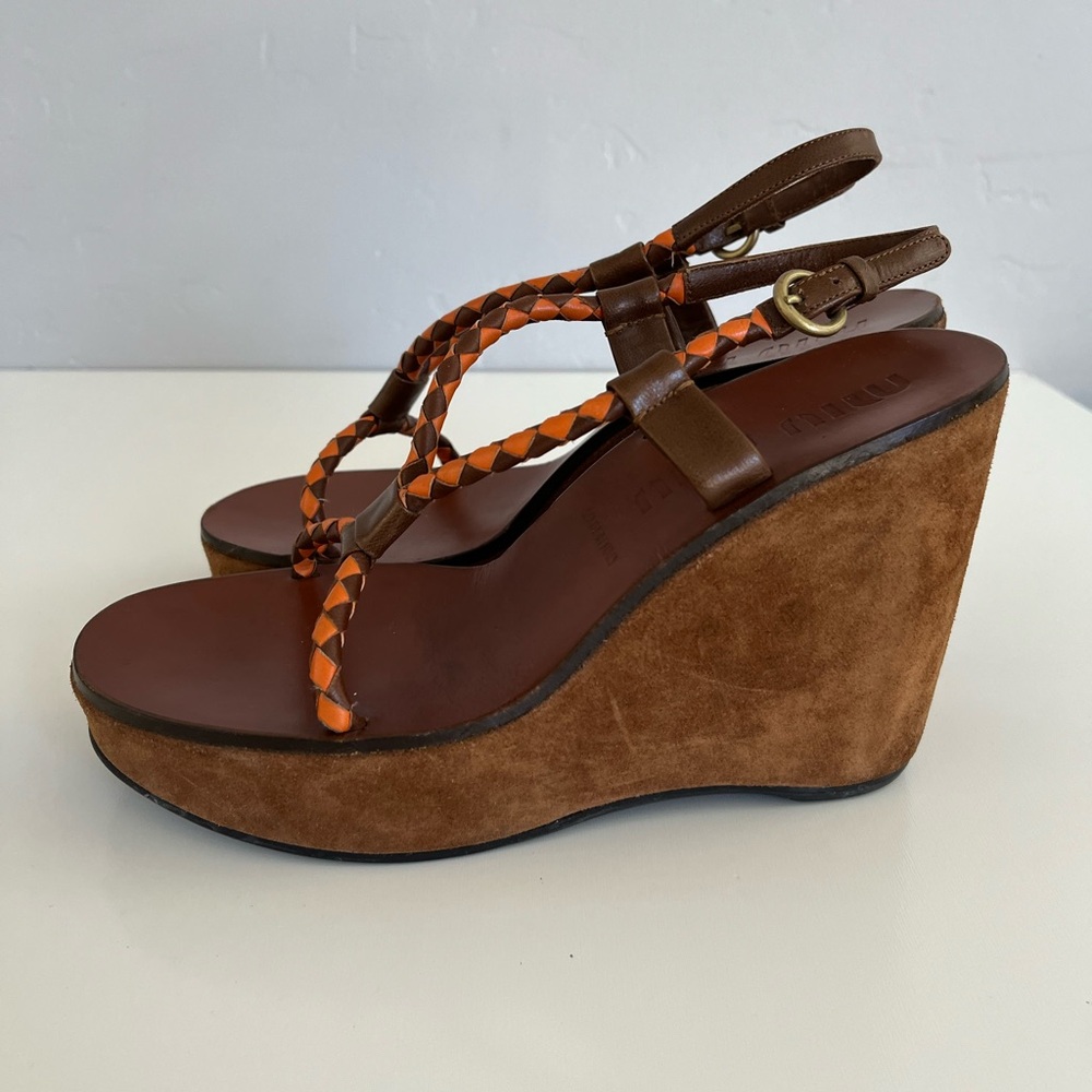 Auth Vtg Miu Miu Suede Platform Heels - image 3